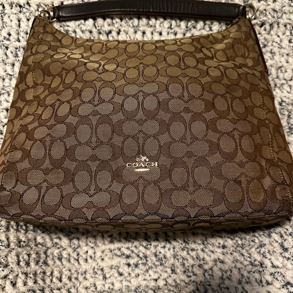 Coach Celest Convertible Hobo: Womans Canvas Leather Shoulder Bag B1792-F58327